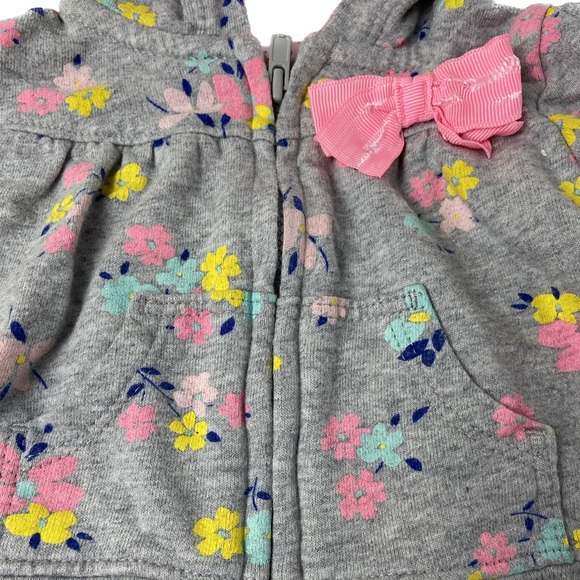 Just One You Carter’s jersey heather print hoodie with pink bow - Picture 5 of 9